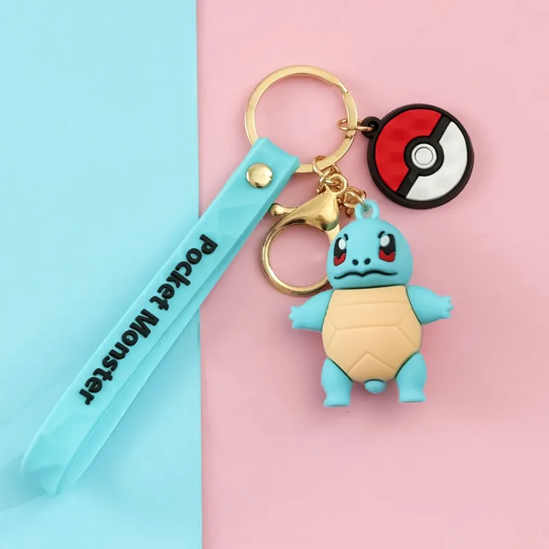 10pcs/20pcs/set wholesale Genuine Pikachu Anime Doll Keychain Pokemon Cartoon Keyring Bag Car Key Chain Ring Pendant Kids Gifts.