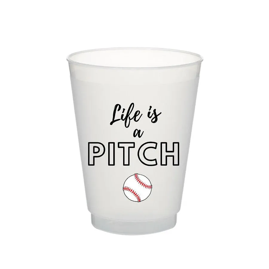 16oz Life is a Pitch Baseball Flex Cup - ETA 4/20