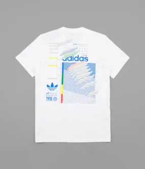 Adidas Dodson T-Shirt - White / Blue / Green / Real Coral