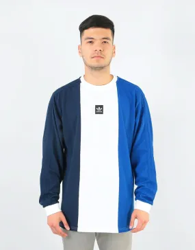 adidas Tri-Part L/S T-Shirt - Collegiate Navy/White/Collegiate Royal