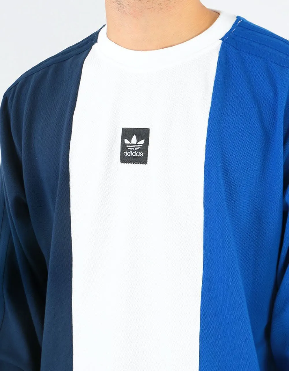 adidas Tri-Part L/S T-Shirt - Collegiate Navy/White/Collegiate Royal