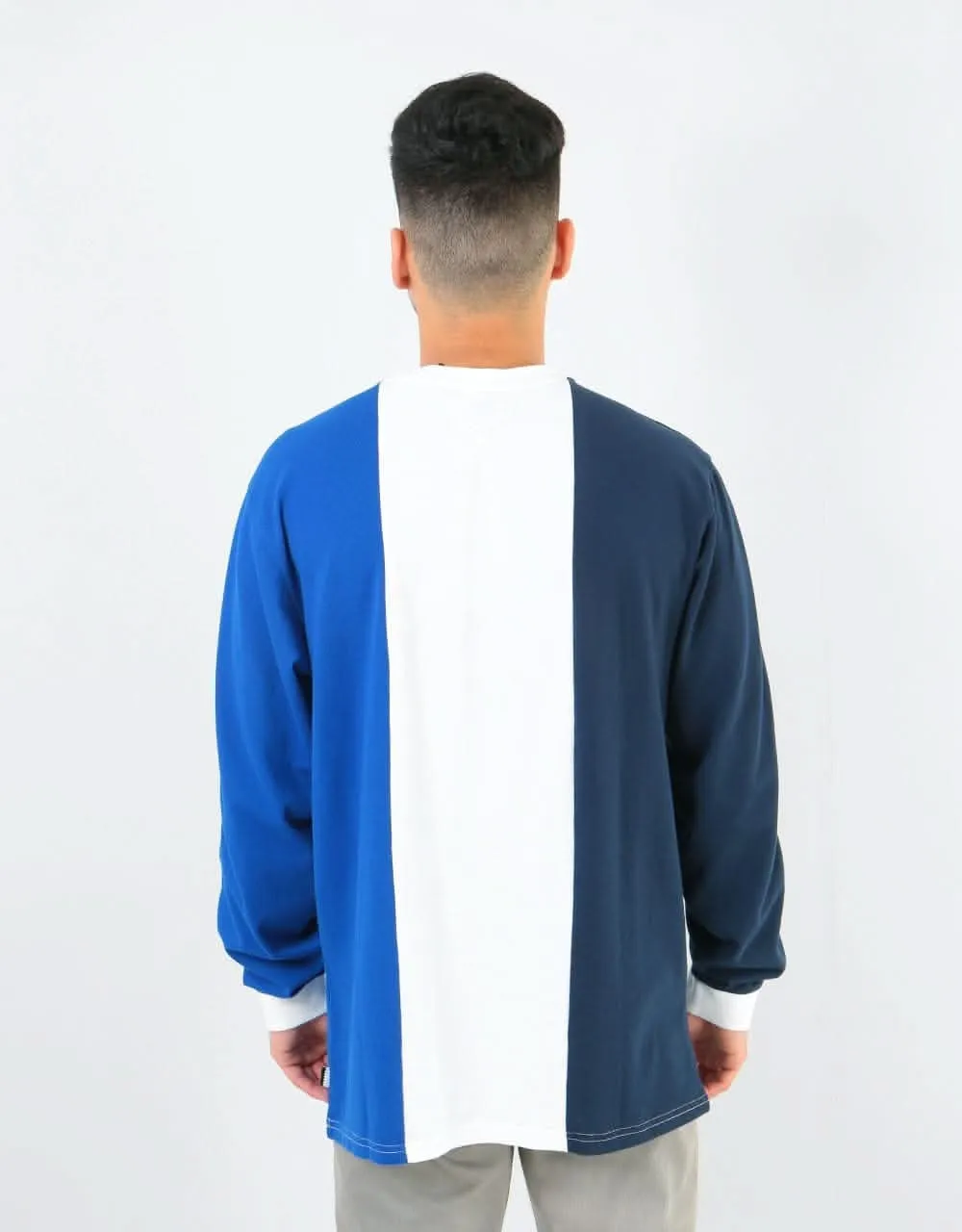 adidas Tri-Part L/S T-Shirt - Collegiate Navy/White/Collegiate Royal