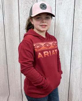 Ariat Girl’s Serape Hoodie - Rhubarb 10037974