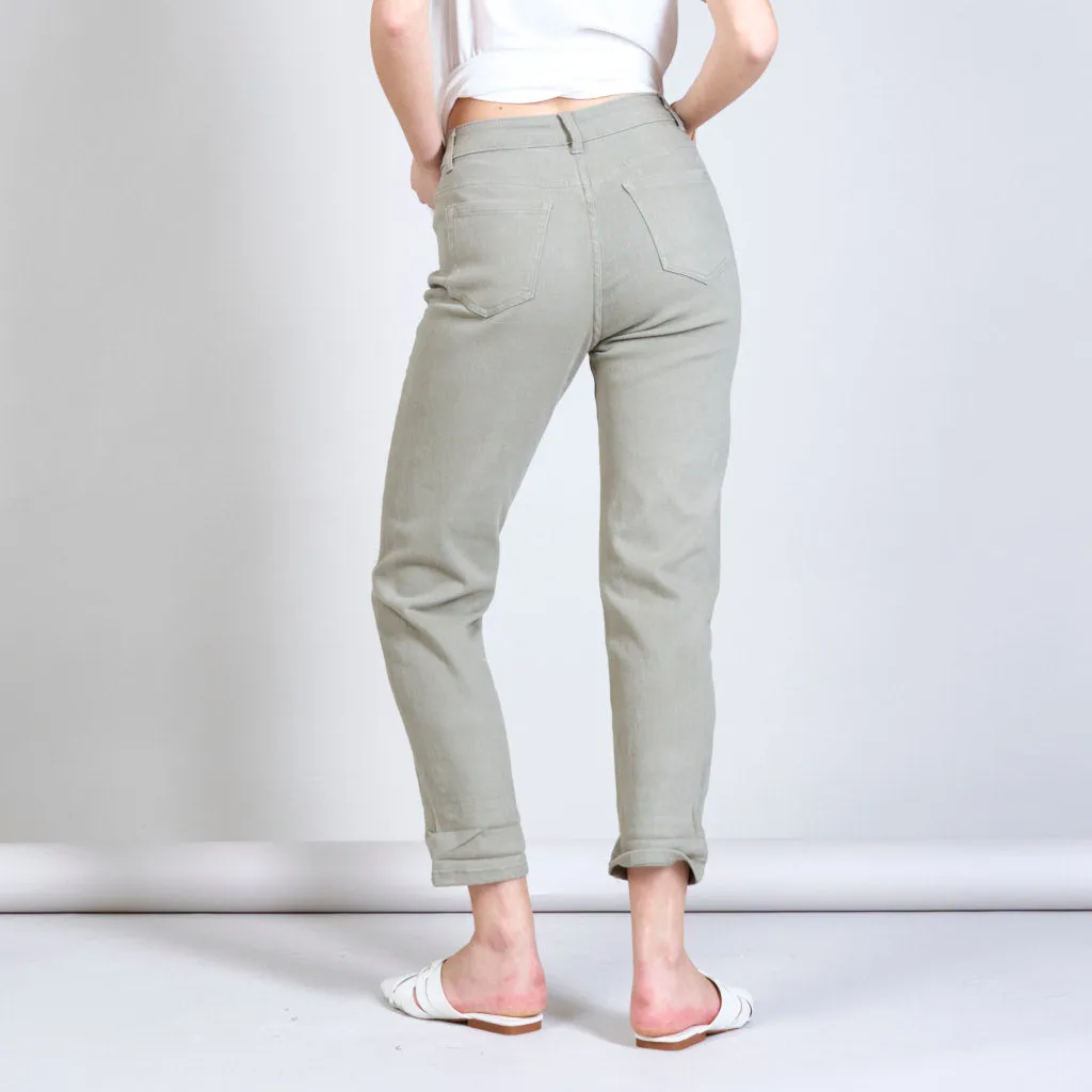 Army green highwaisted jeans wholesale