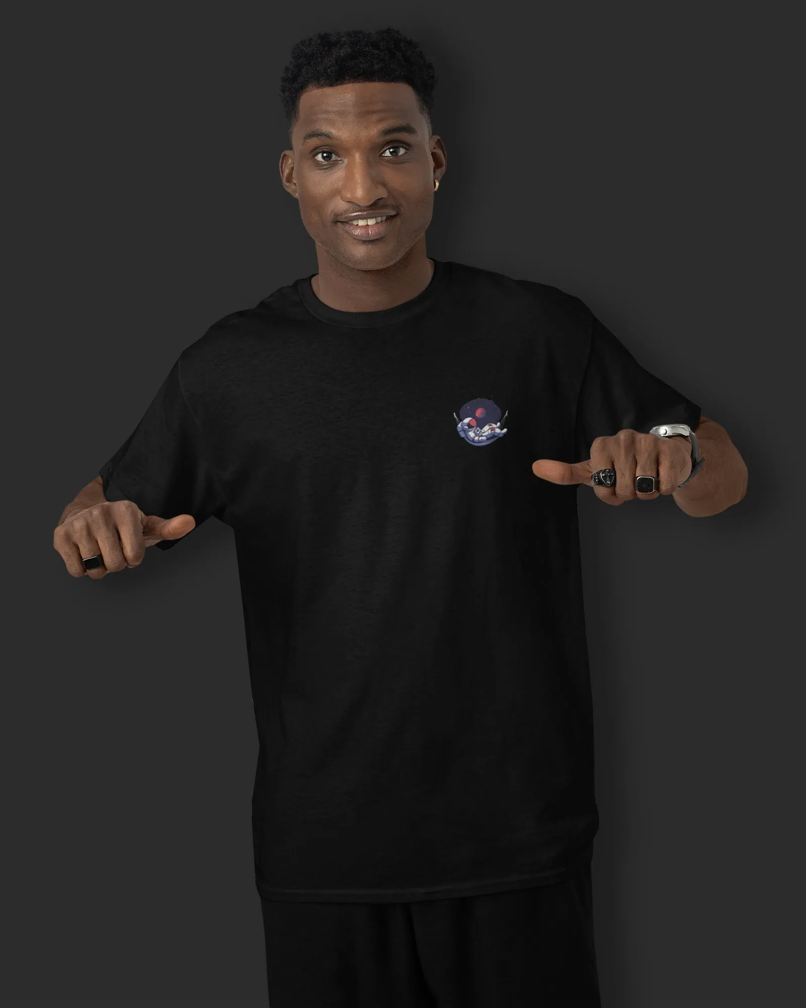 Astral Ascent Drop Shoulder HW Crew Neck: Black