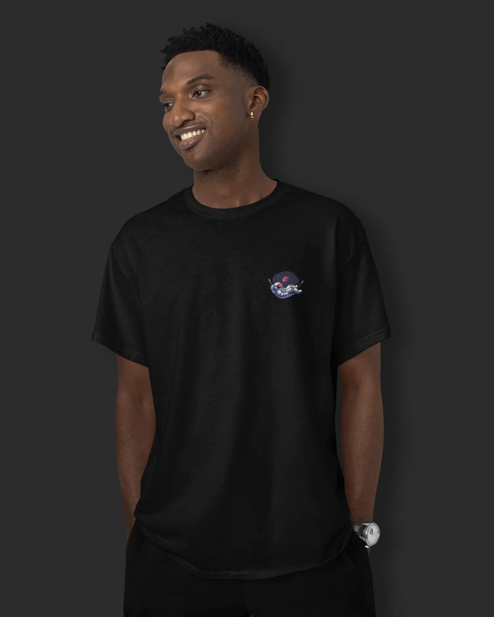 Astral Ascent Drop Shoulder HW Crew Neck: Black