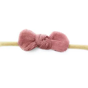 Baby Wisp Corduroy Knot Headband  0M  Dusty Rose