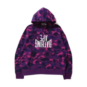 BAPE Color Camo College Purple Pullover Hoodie