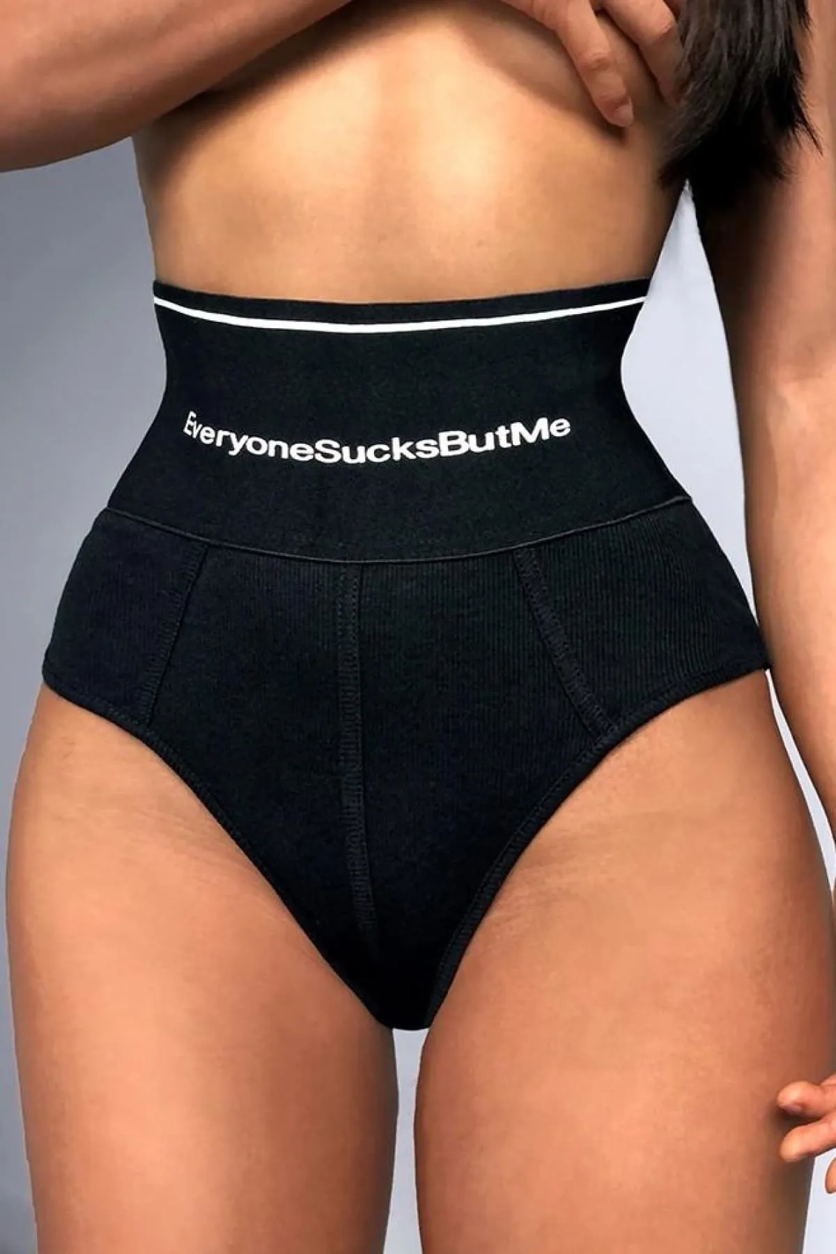 Black High Waisted Brief