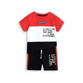 Boys Soft Cotton Color Block Printed Suit