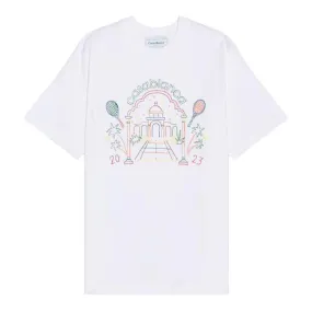 Casablanca Rainbow Crayon Temple Screen Printed T-Shirt 'White'