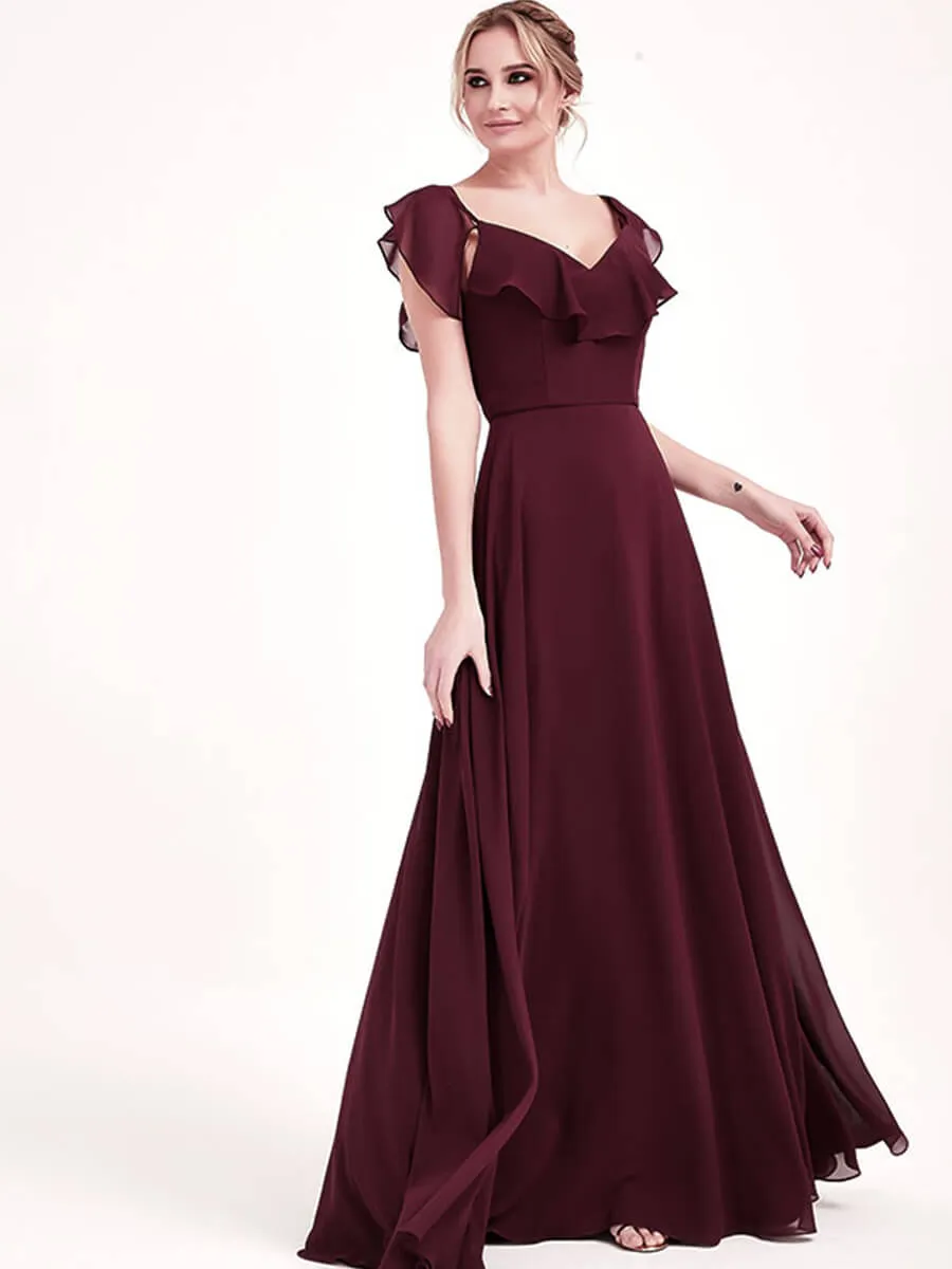 Chiffon Flounced 1 Of 3 Ways Dusk Convertible Bridesmaid Dresses