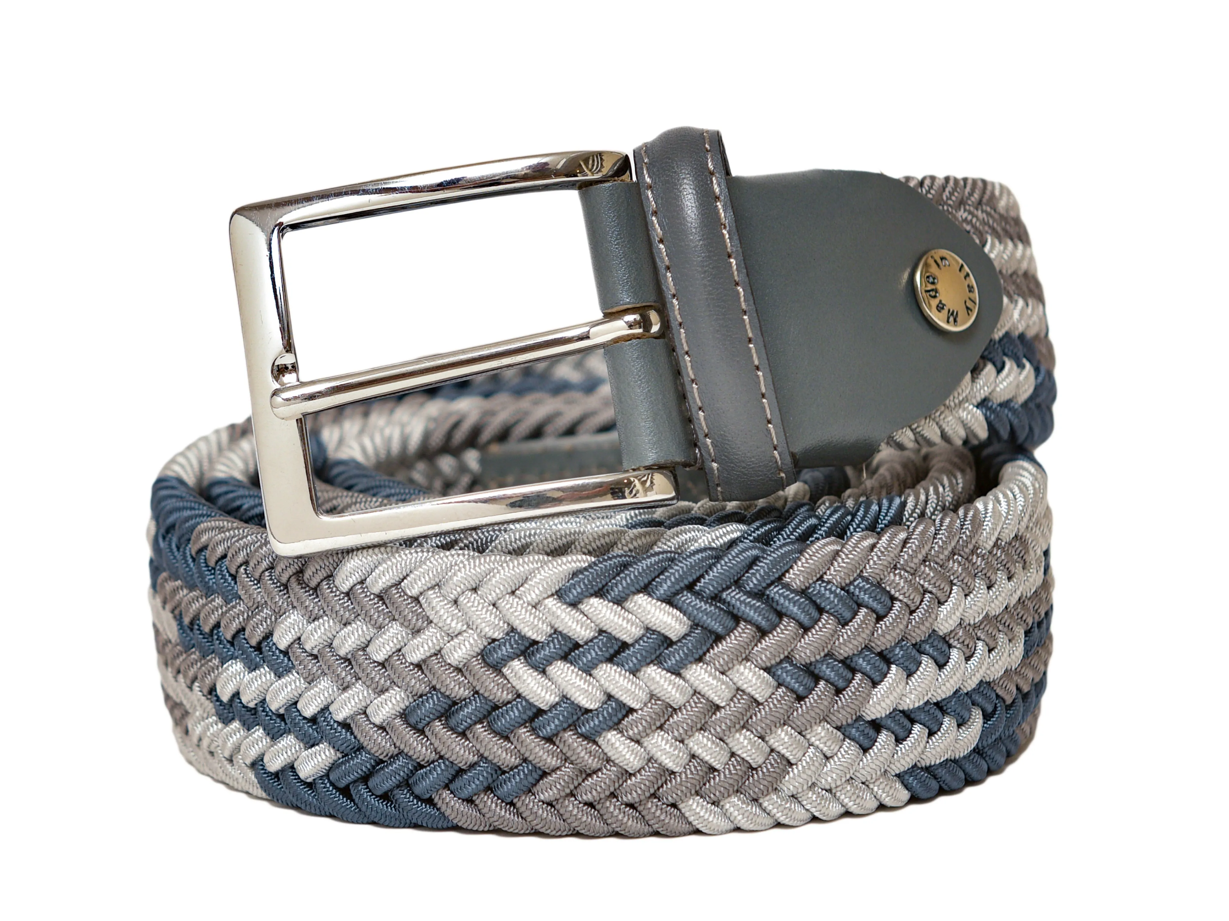 Cotton Stretch Belt Tour Teal/White/Gray