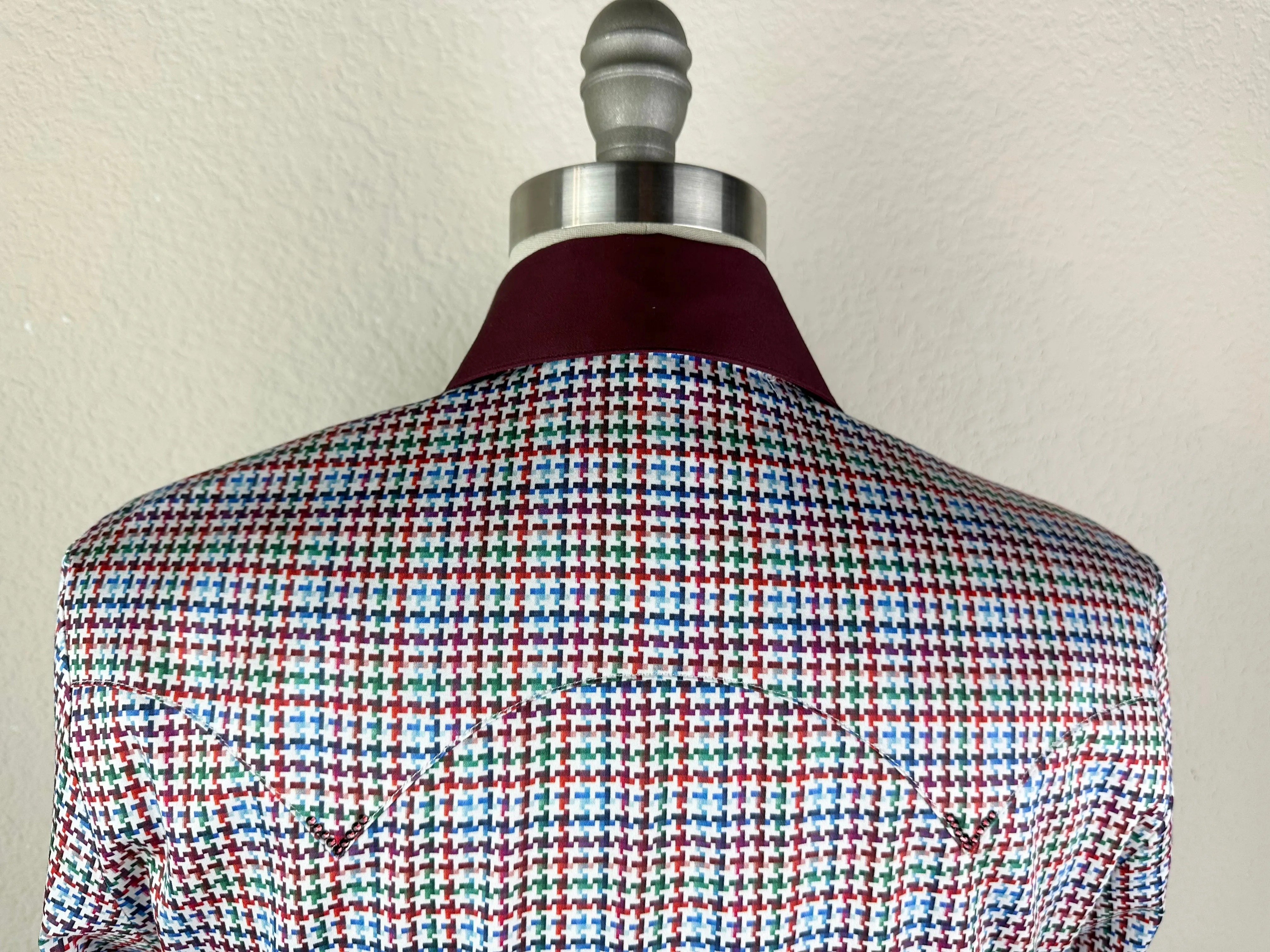 CR Western Pro Colorful Houndstooth Stretch Cotton Sateen - FINAL SALE