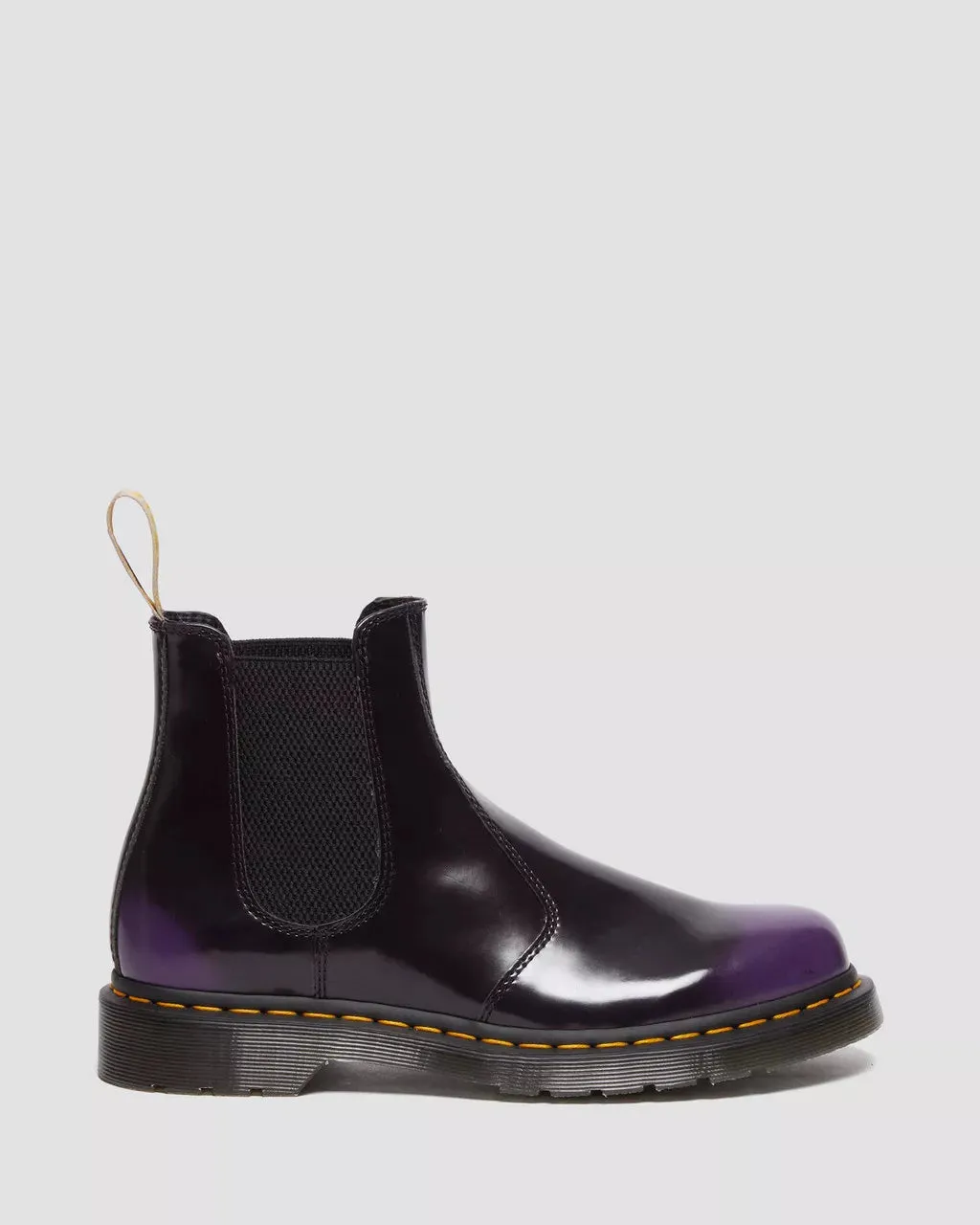 Doc Martens UNISEX VEGAN 2976 CHELSEA BOOTS (BLACK/RICH PURPLE OXFORD RUB OFF)