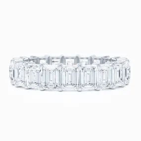 Emerald Cut Shared Prong Wedding Band