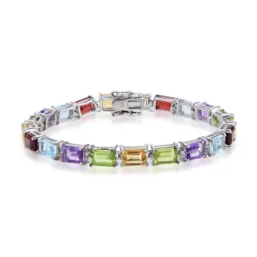 Five Stone Multi Color Tennis Bracelet