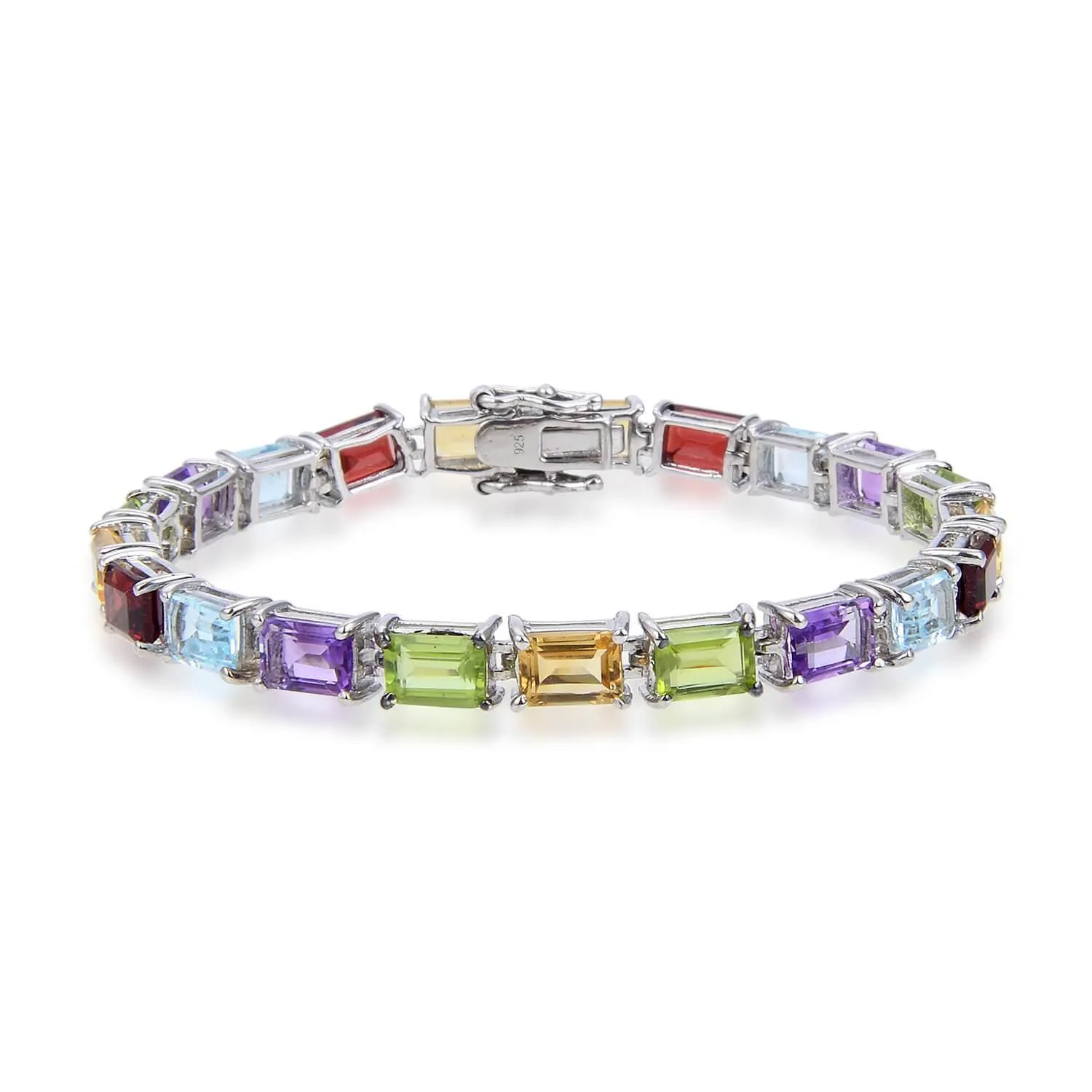 Five Stone Multi Color Tennis Bracelet