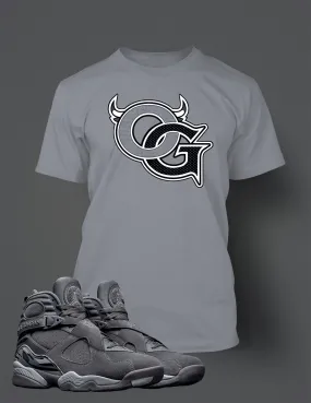 Graphic OG T Shirt to Match Retro Air Jordan 8 Cool Grey Shoe