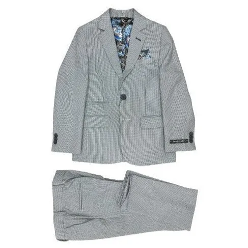 Leo & Zachary Boys Slim Cooled Basket Weave Suit_Blue 5828