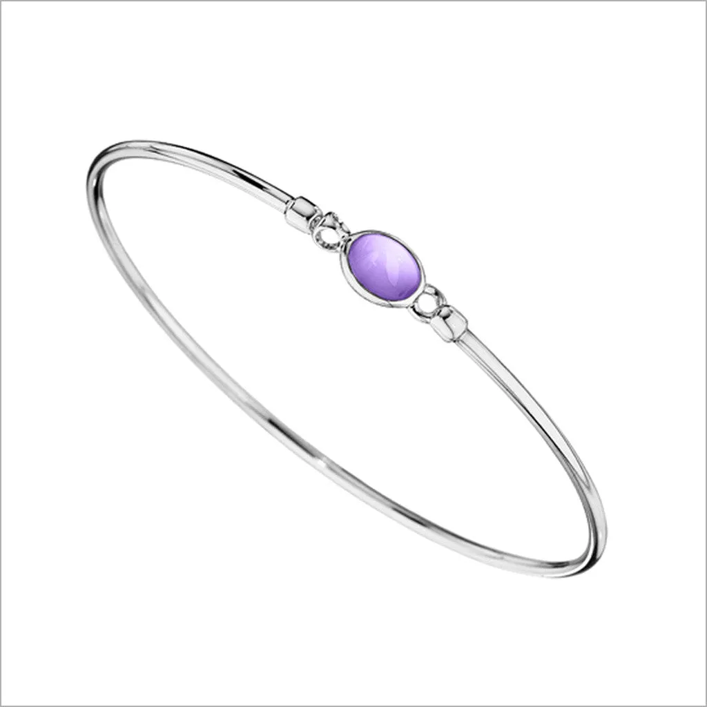 Lolita Amethyst Bangle in Sterling Silver