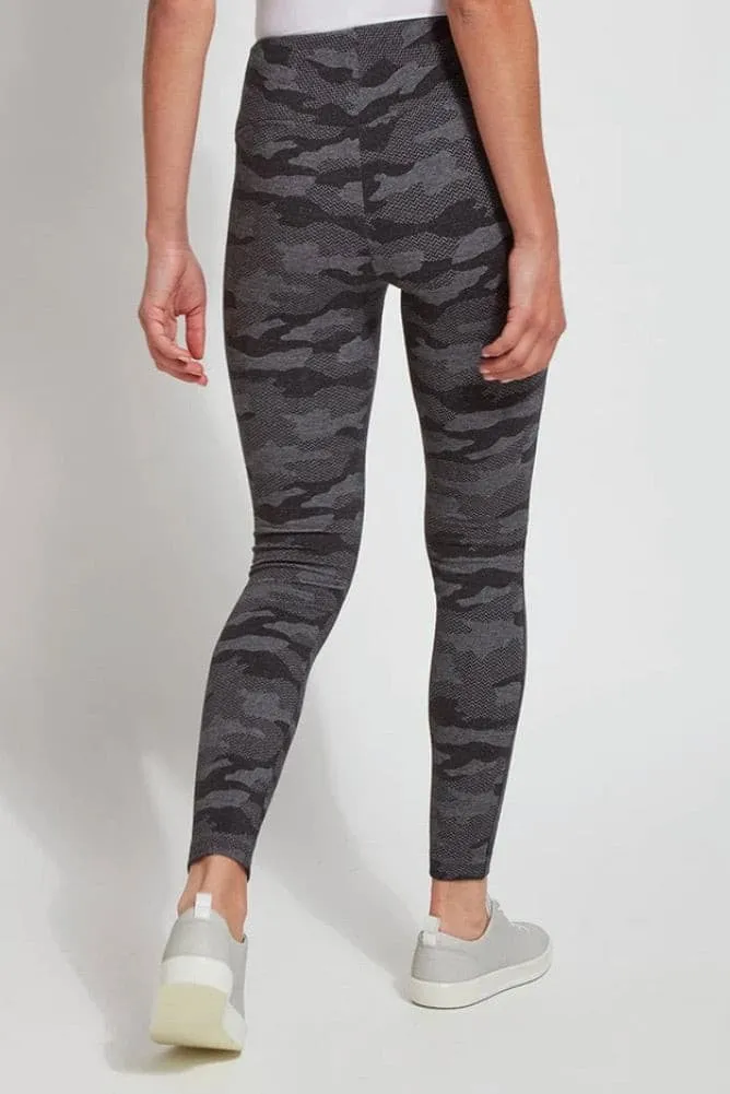 Lysse Cotton Jacquard Legging - Dark Heather Grey Camo