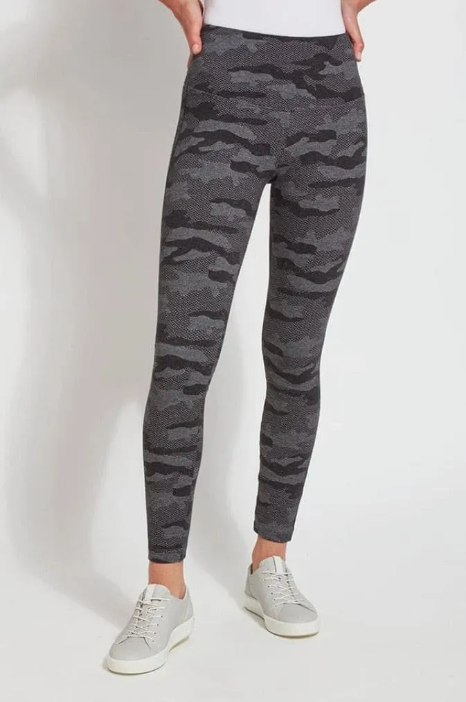 Lysse Cotton Jacquard Legging - Dark Heather Grey Camo