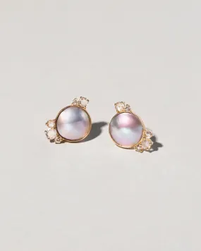 Mabe Pearl Cluster Earrings