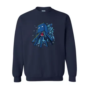 Minecraft Jolly Mobs Squid Fleece Crewneck Sweatshirt