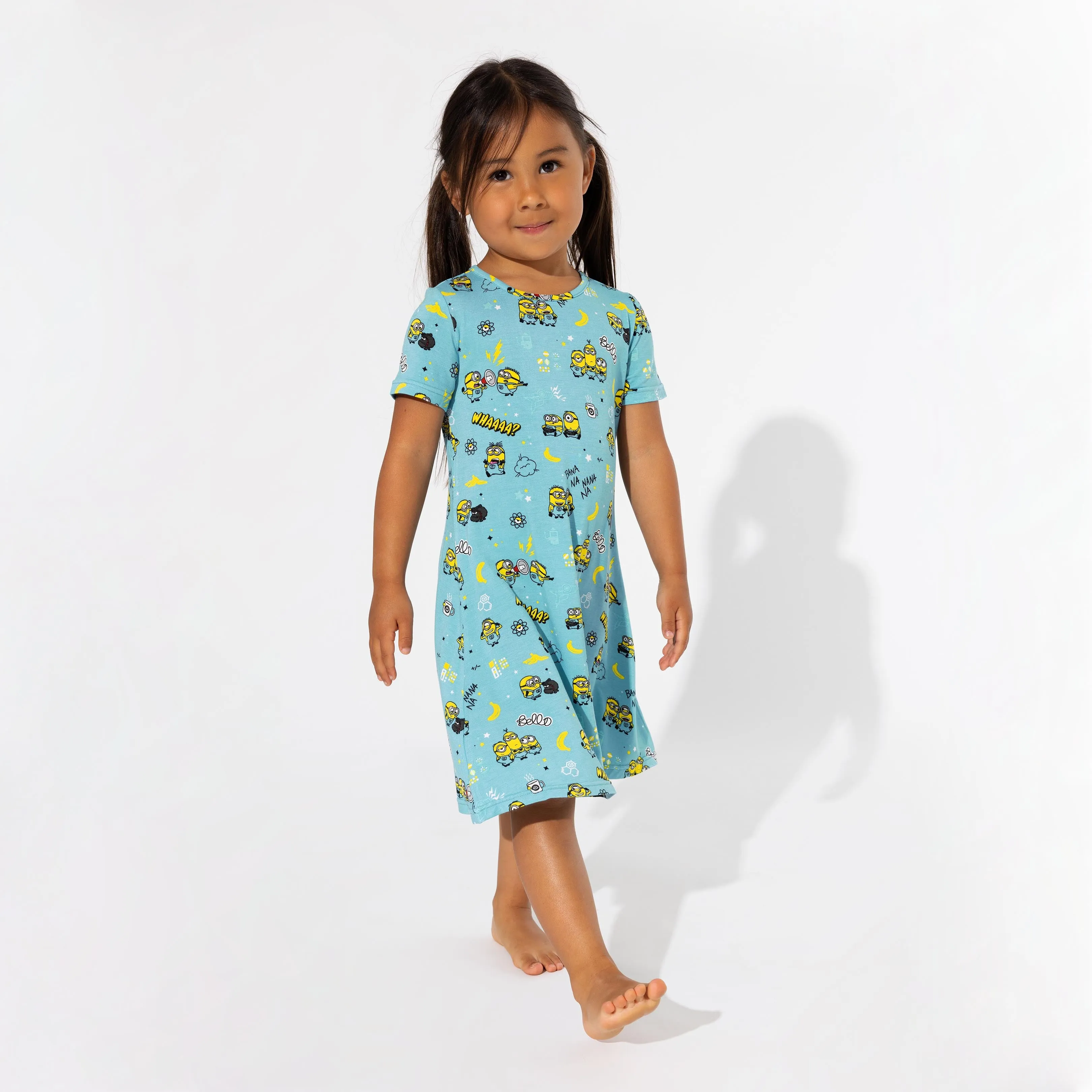 Minions Bello Banana Bamboo Girls' Short Sleeve Dress