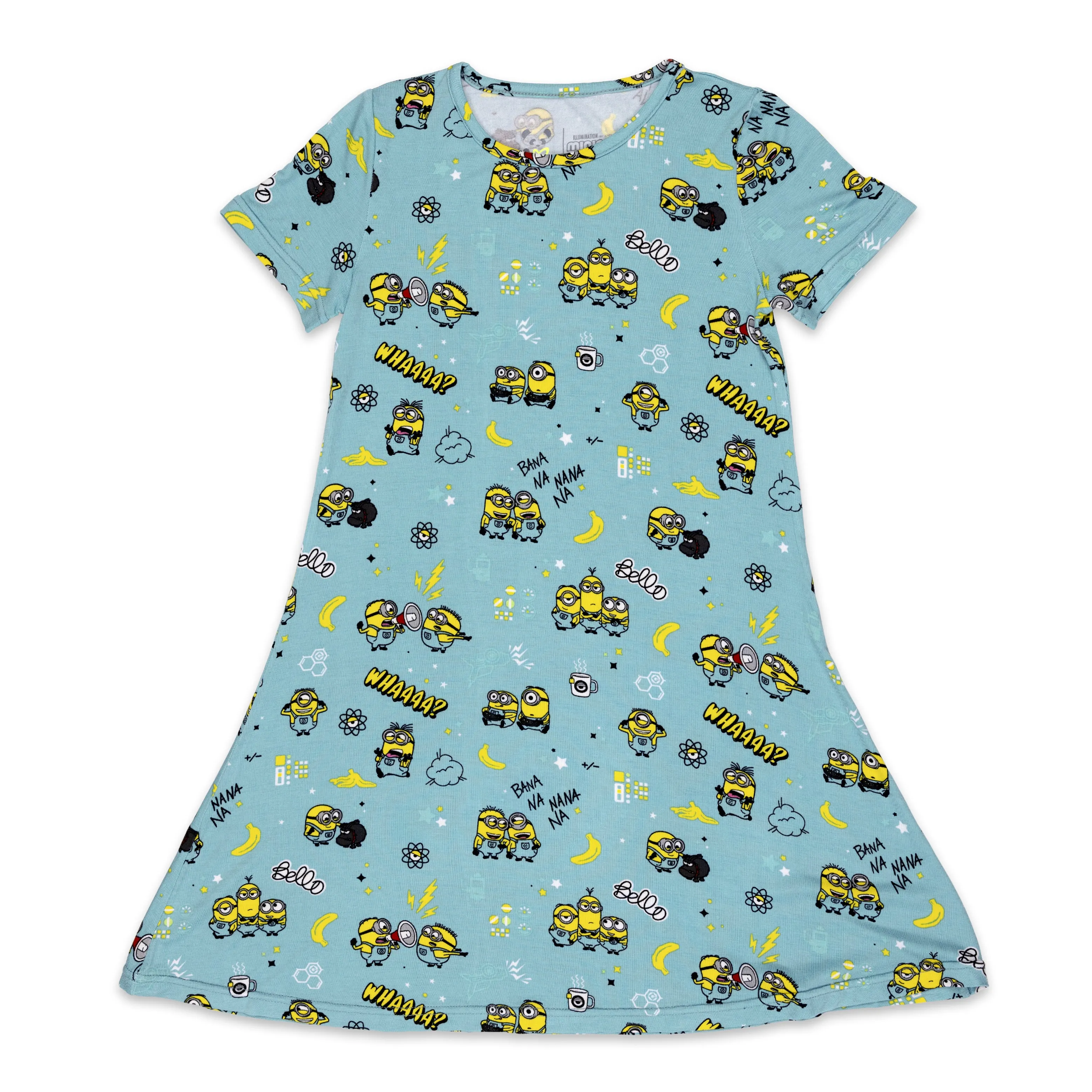 Minions Bello Banana Bamboo Girls' Short Sleeve Dress