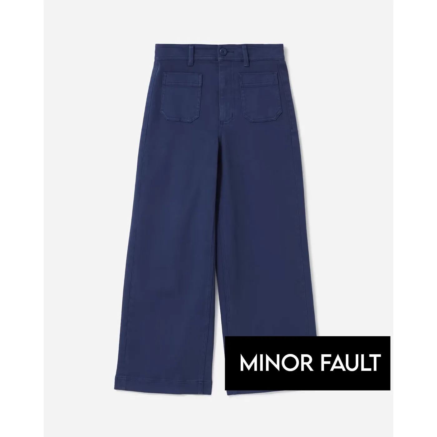 (Minor Fault) Blue Twill Wide Leg Jeans