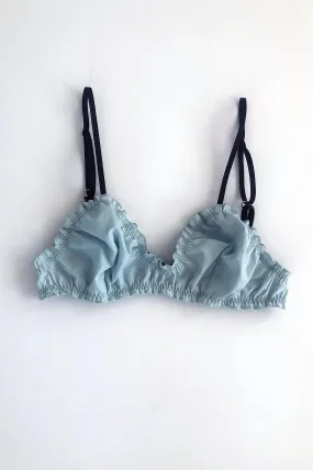 Oleander Bralette in Upcycled Vintage Solid Blue