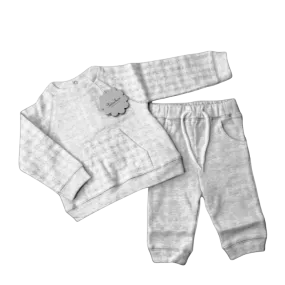 Patachou Baby Boys Light Grey Check Jersey 2-piece Set BNWT  3-6 Months