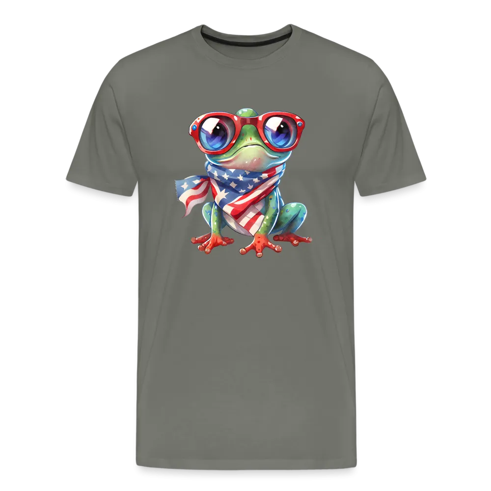 "Frogs 'n Flags" - Quirky Patriotic Men's Premium T-Shirt