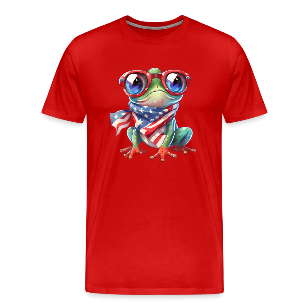 "Frogs 'n Flags" - Quirky Patriotic Men's Premium T-Shirt