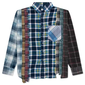 Rebuild by Flannel Shirt 7 Cuts Shirt - Blue/Yellow