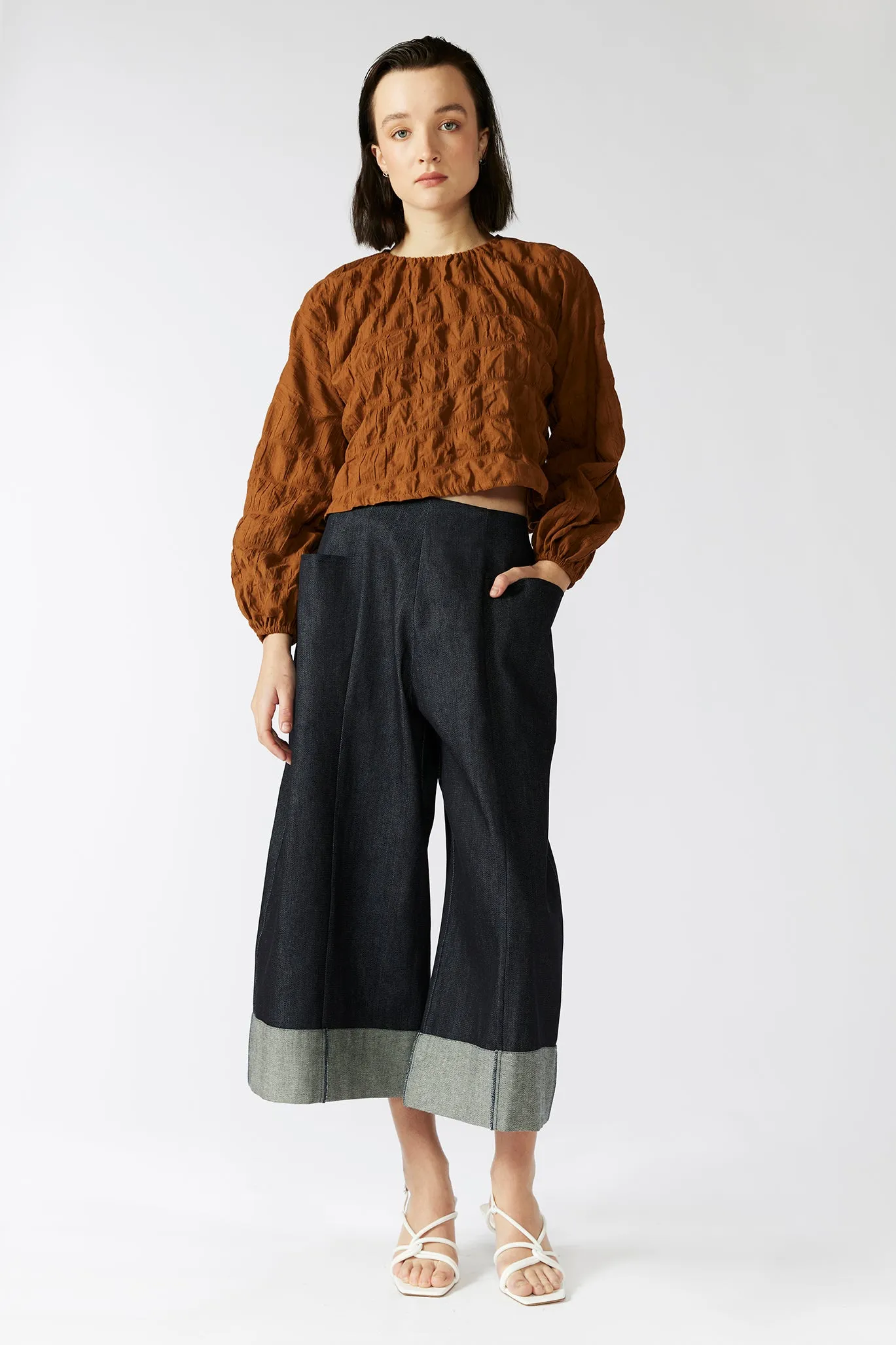 SEED TOP [ Burnt Orange Cotton, Long Sleeves ]