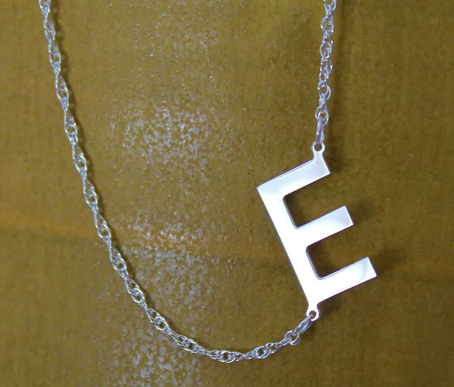 Sideways Initial Necklace-Audrina Patridge-Rope Chain