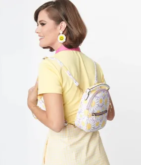 Smiley x Unique Vintage Purple Daisy Backpack