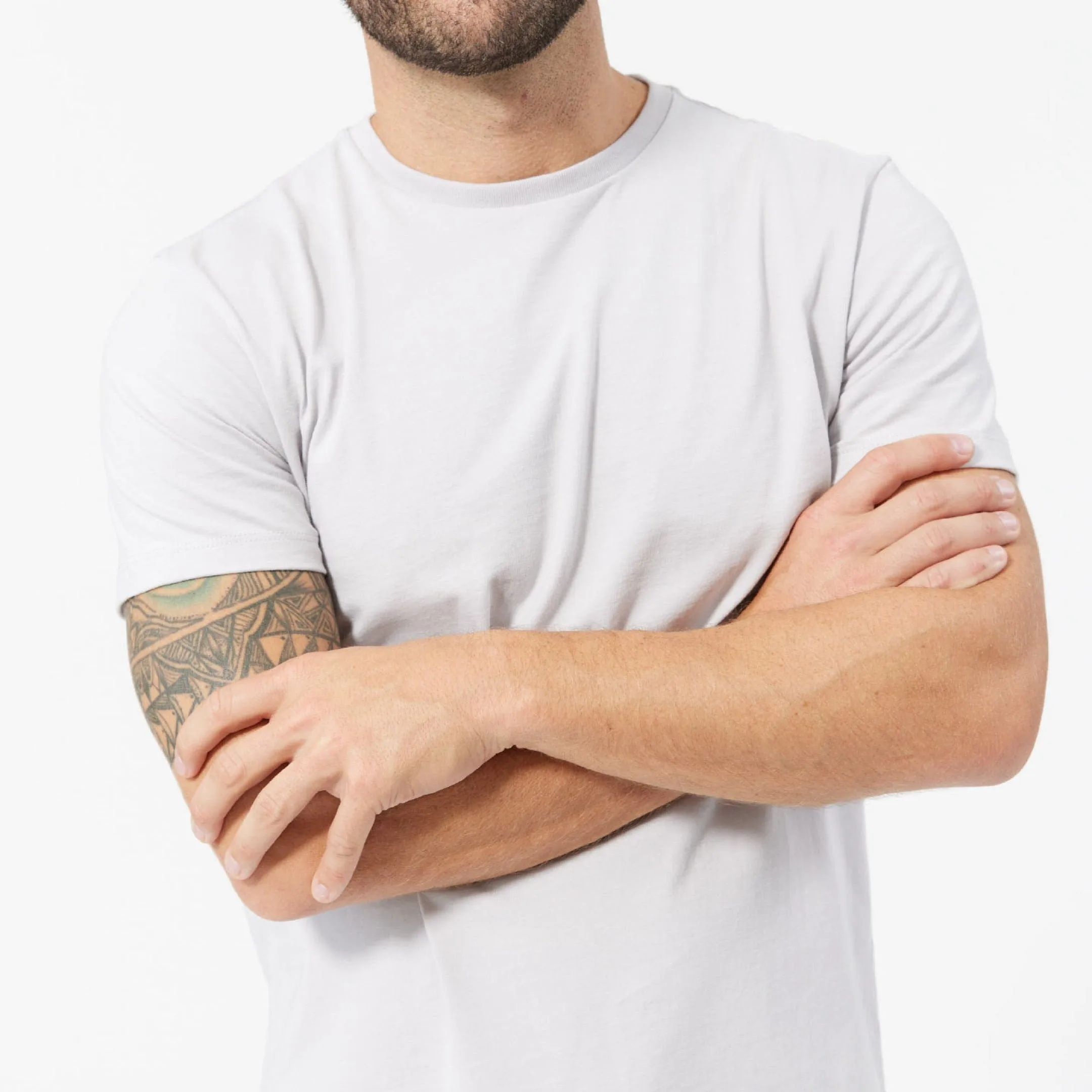 Space Grey Pima Cotton Crew Neck Tee