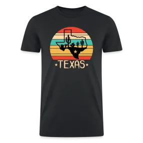 Texan Oasis: Organic Tri-Blend Tee with Texas Outline and Cactus Design