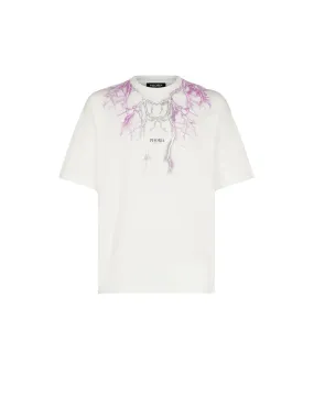 White T-Shirt Whit Purple Grey Lightning